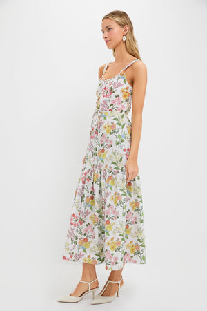 Multi Floral Double Drawstring Dress