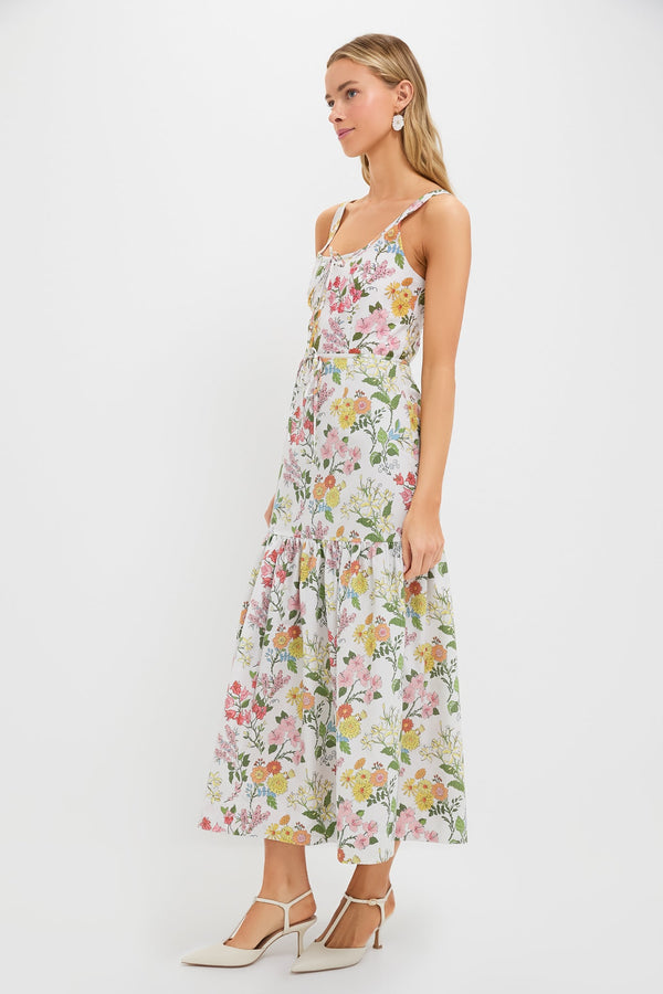 Multi Floral Double Drawstring Dress