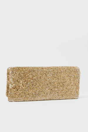 Gold Beaded Clutch