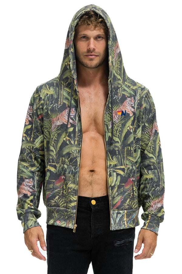 JUNGLE ZIP HOODIE - VINTAGE CHARCOAL