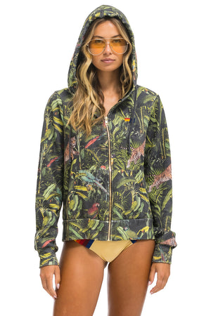 JUNGLE ZIP HOODIE - VINTAGE CHARCOAL