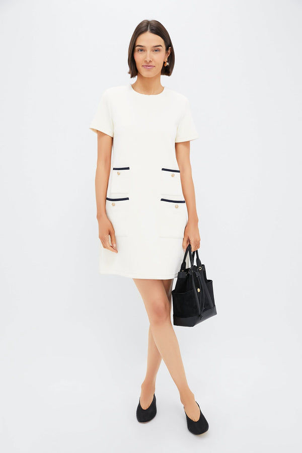 Pearl White Short Sleeve Francoise Dress