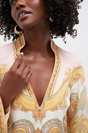 Gold Paisley Maxine Tunic Mini Dress