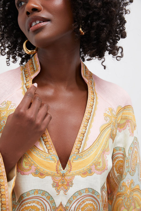 Gold Paisley Maxine Tunic Mini Dress