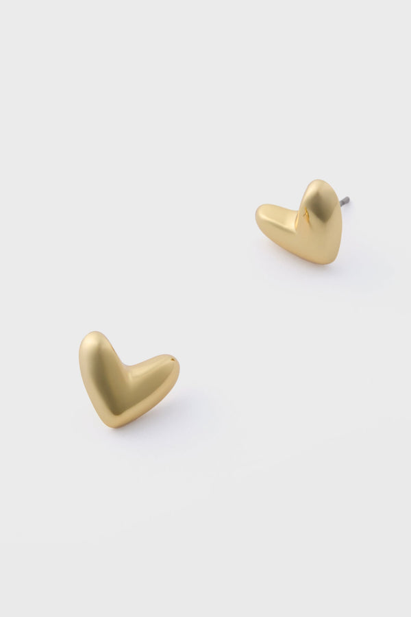 Gold Heart Studs