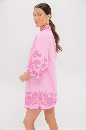 Pink Embroidery Mini Arem Caftan