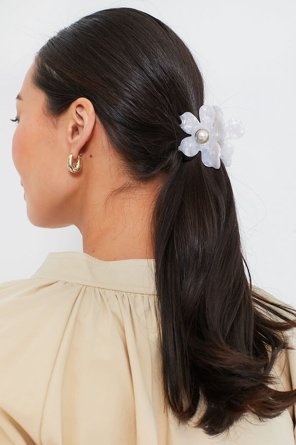 Mother of Pearl Lily Claw Clip