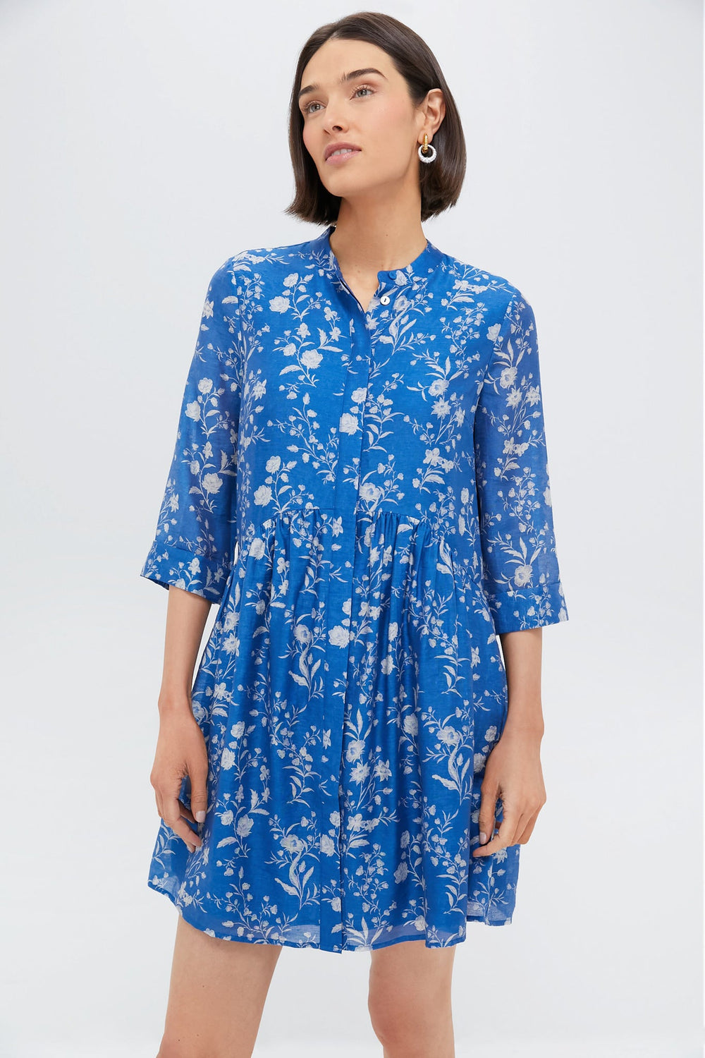 Limoges Floral Royal Shirt Dress