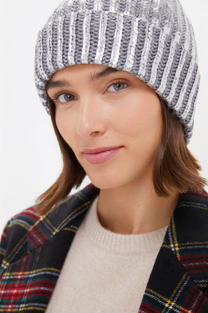 Silver Metallic Winter Hat