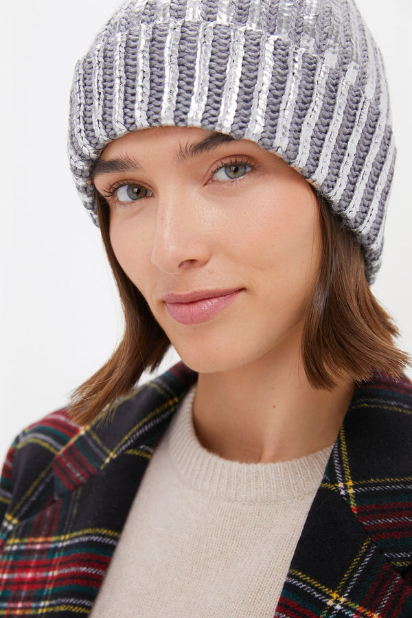Silver Metallic Winter Hat