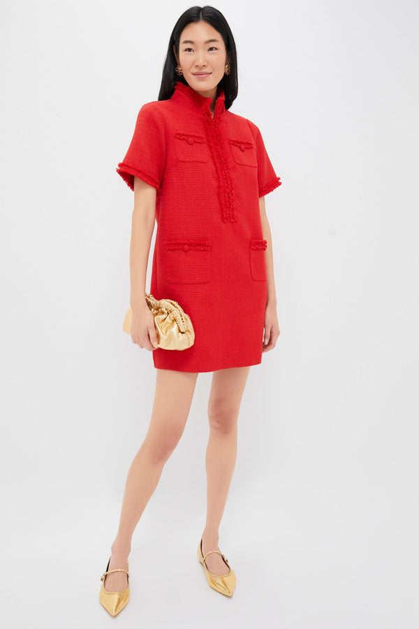Red Tweed Ophelia Dress