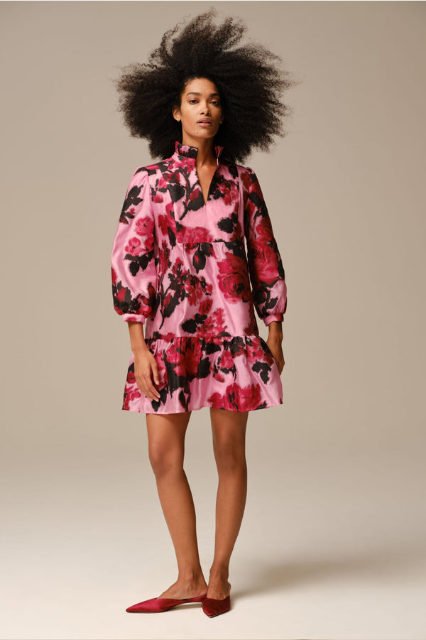 Cerise Blossom Jacquard Palmerston Dress
