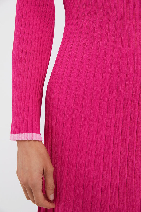 Hot Pink Long Sleeve Kiera Knit Dress