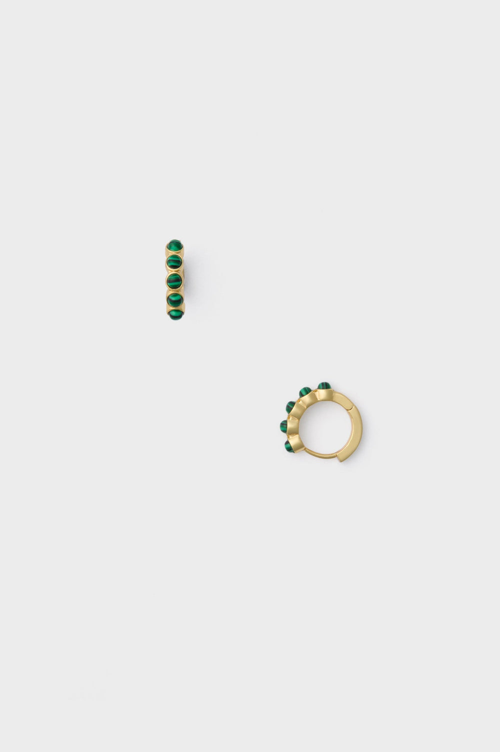 Malachite Huggie Hoop Earrings