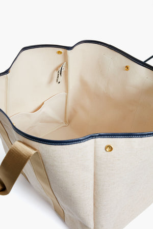 Beige Traversee L Linen Tote