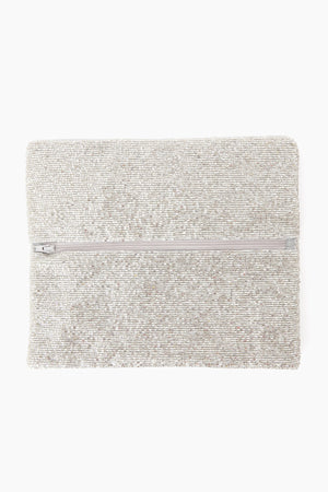 Silver Beaded Clutch