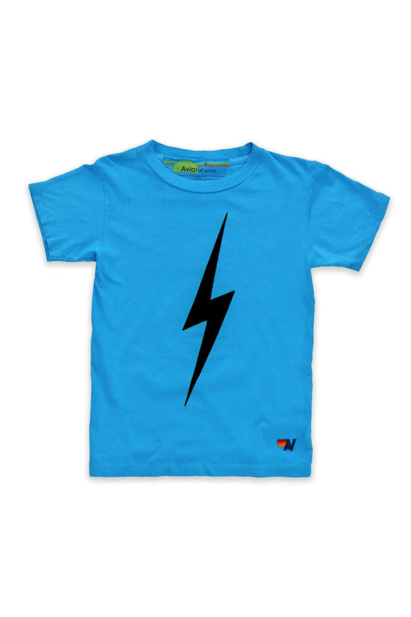 KID'S BOLT TEE - NEON BLUE