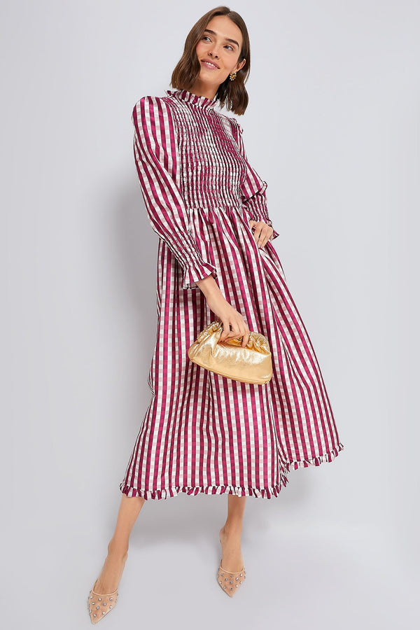 Wine Gingham Molly Dress