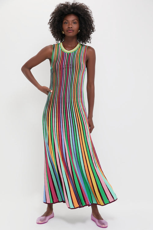 Rainbow Stripe Knit Amie Dress