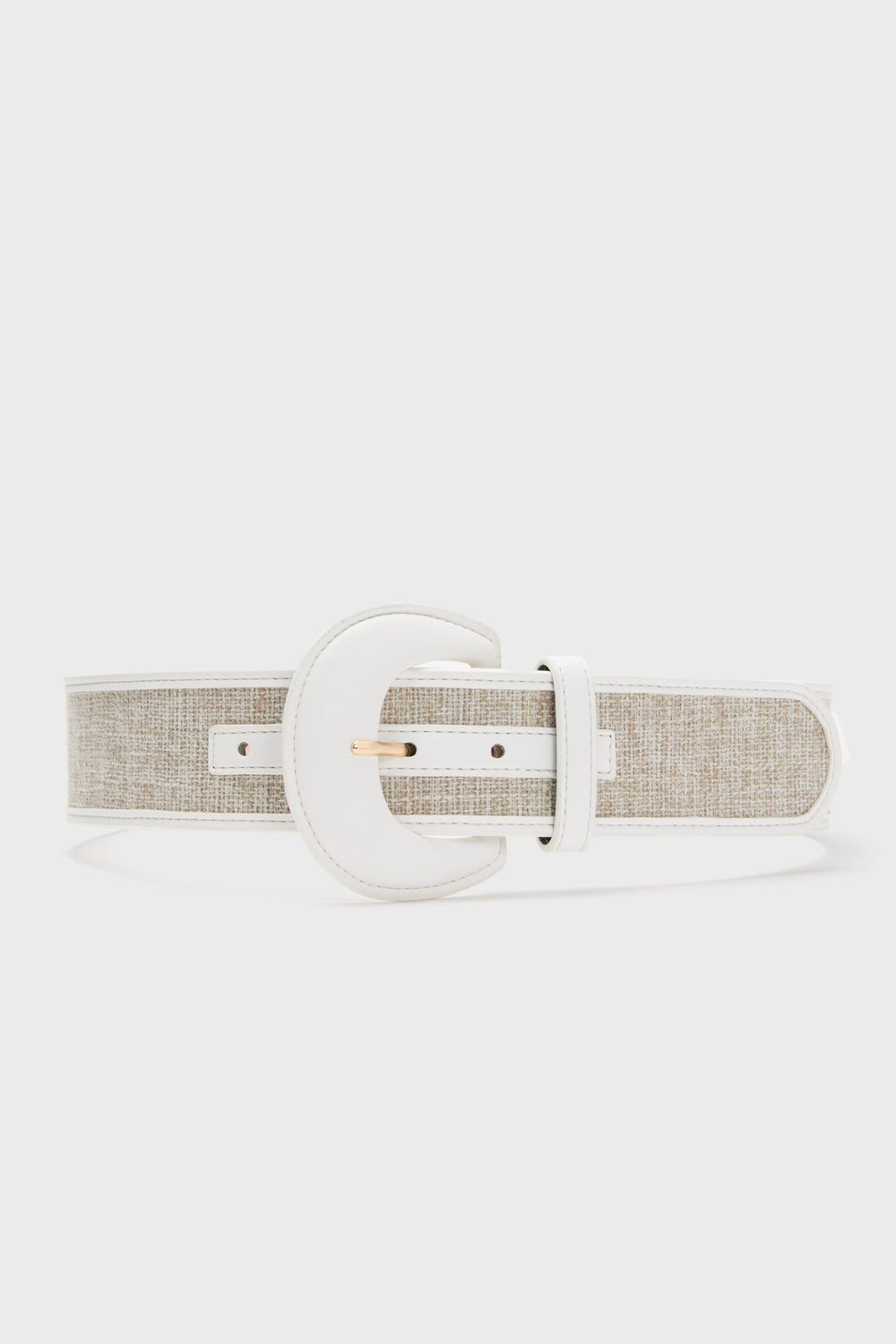 White and Linen Waist Belt