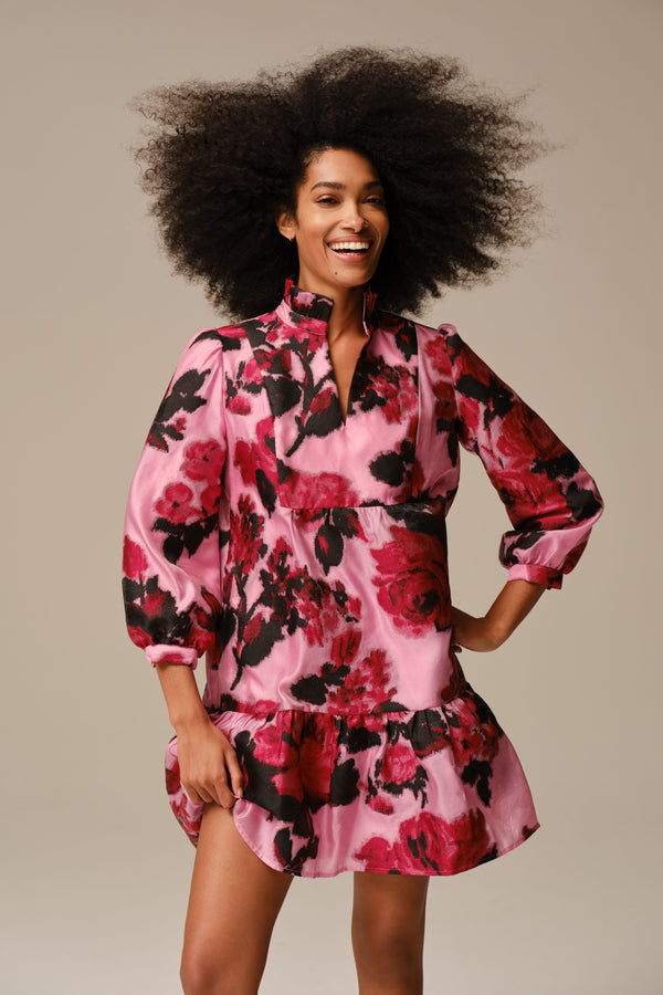 Cerise Blossom Jacquard Palmerston Dress