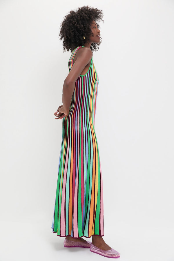 Rainbow Stripe Knit Amie Dress