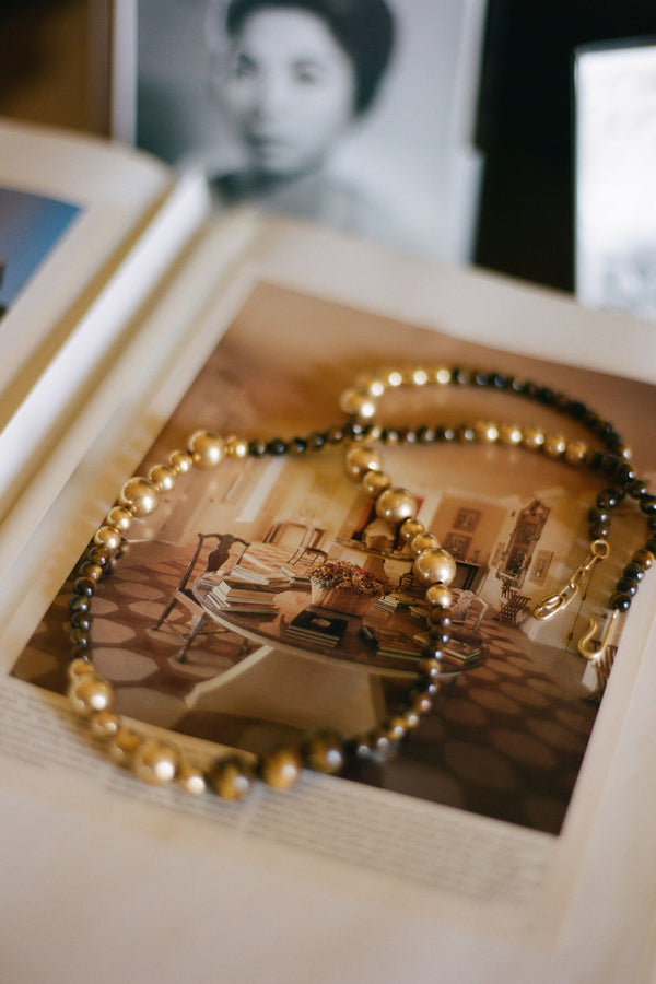 Gold and Tiger's Eye Beaded Necklace