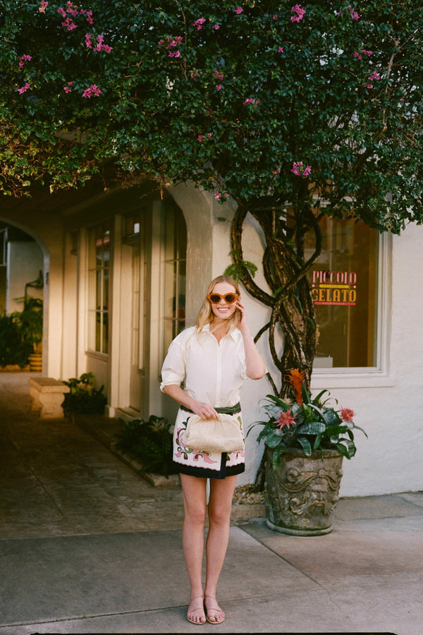 Light Raffia Slouchy Clutch
