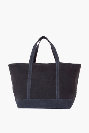 Black Waxed Large Canvas Tote