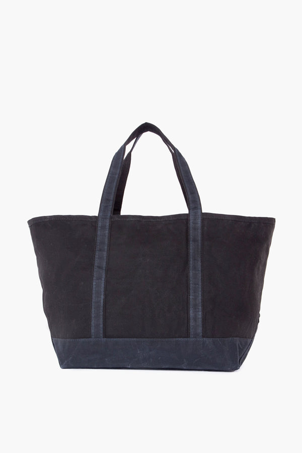 Black Waxed Large Canvas Tote