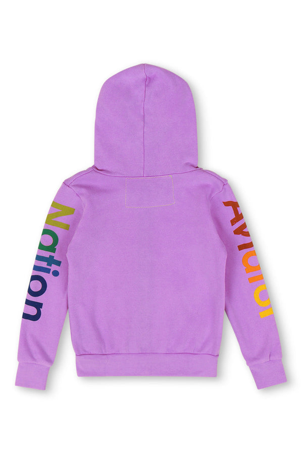 KID'S AVIATOR NATION ZIP HOODIE - NEON PURPLE