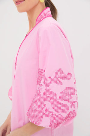 Pink Embroidery Mini Arem Caftan