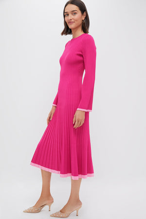 Hot Pink Long Sleeve Kiera Knit Dress