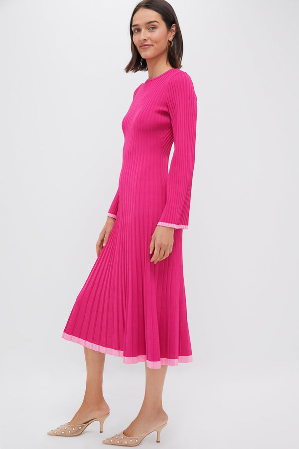 Hot Pink Long Sleeve Kiera Knit Dress