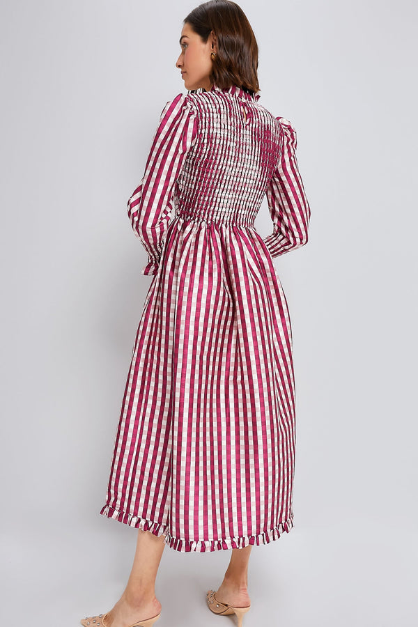 Wine Gingham Molly Dress