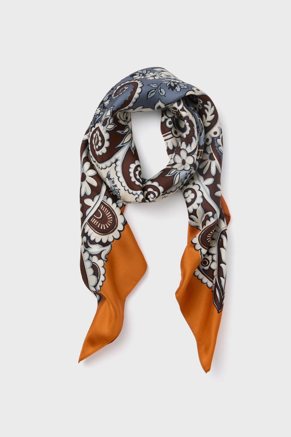 Orange Filigree Medium Silk Scarf