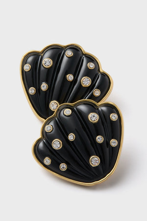 Noir Celia Shell Studs