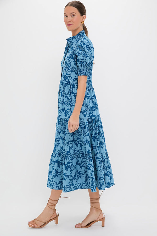 Steel Blue Floral Bennett Maxi Dress