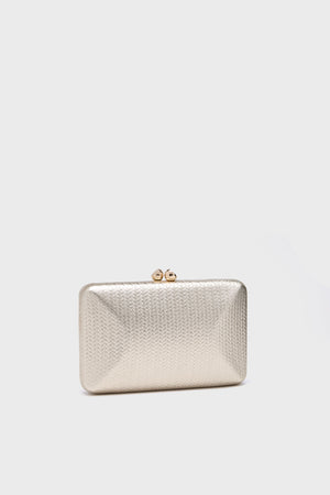 Gold Chica Metallic Textured Clutch