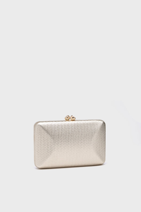 Gold Chica Metallic Textured Clutch