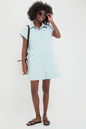 Light Blue Structured Cotton Corey Dress