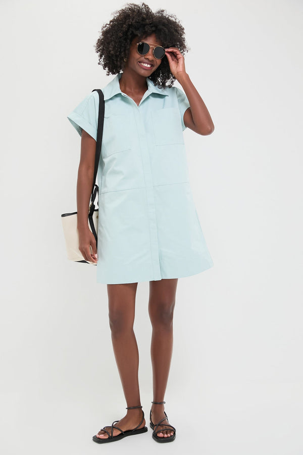 Light Blue Structured Cotton Corey Dress