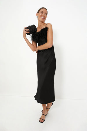 Black Evelyn Woven Clutch