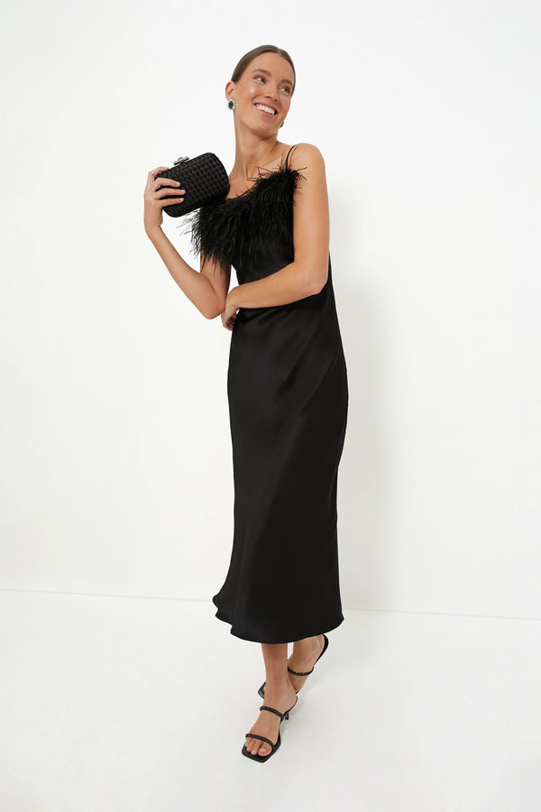 Black Evelyn Woven Clutch