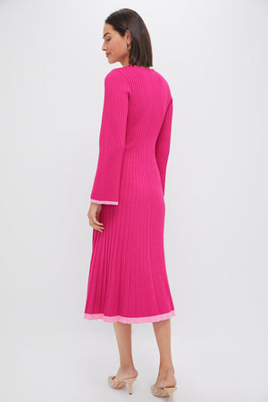 Hot Pink Long Sleeve Kiera Knit Dress