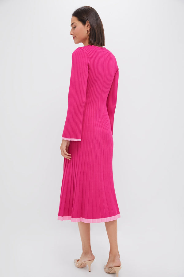Hot Pink Long Sleeve Kiera Knit Dress