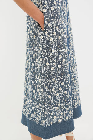 Embroidered Chambray Wildflower Meadows Prescott Dress