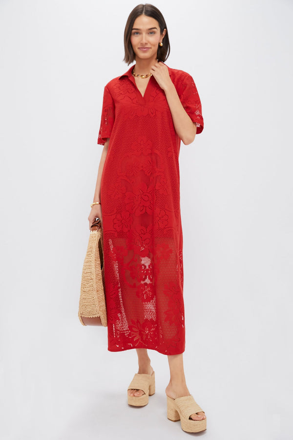 Crimson Lace Marta Dress