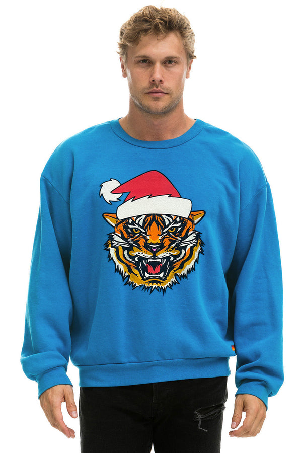 MEMBER EXCLUSIVE RELAXED SANTA TIGER SWEATSHIRT - COBALT