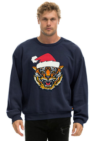 MEMBER EXCLUSIVE RELAXED SANTA TIGER SWEATSHIRT - NAVY